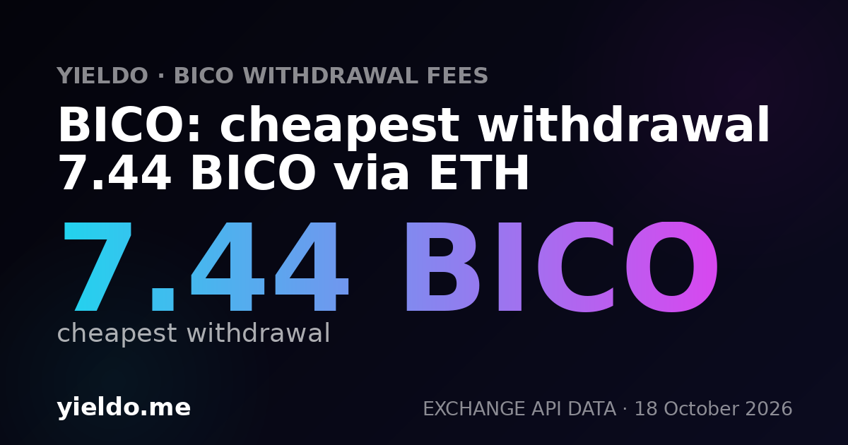 BICO: cheapest withdrawal 7.48 BICO via ETH