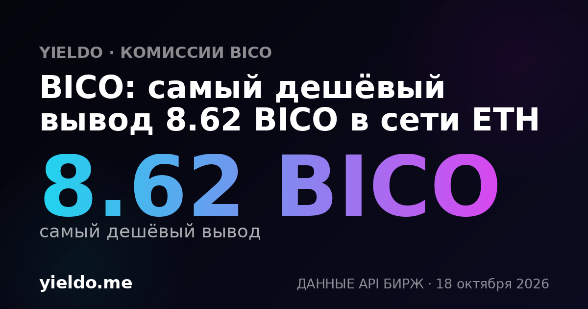 BICO: самый дешёвый вывод 8.62 BICO в сети ETH