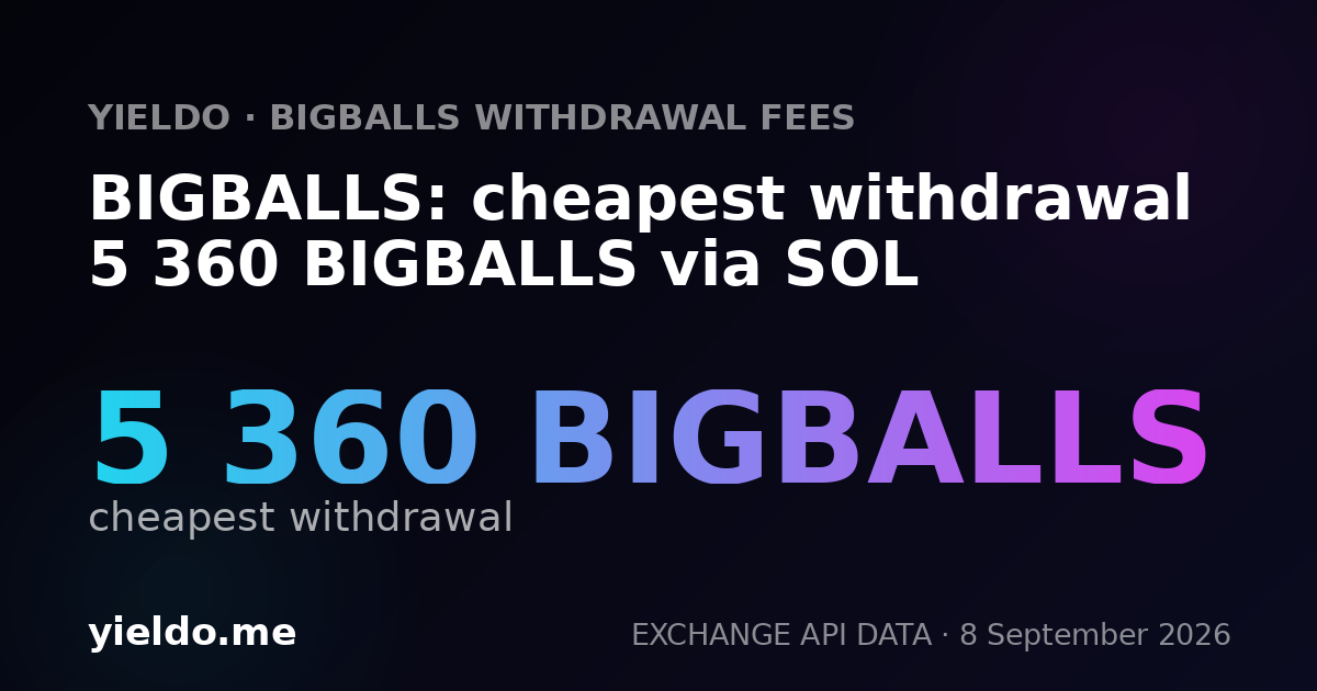 BIGBALLS: cheapest withdrawal 5 360 BIGBALLS via SOL