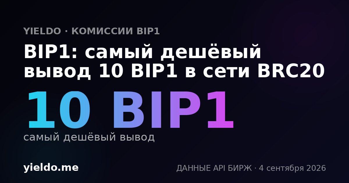 BIP1: самый дешёвый вывод 10 BIP1 в сети BRC20