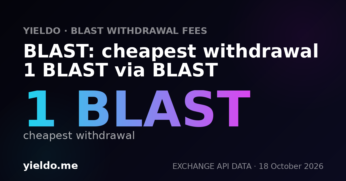 BLAST: cheapest withdrawal 1 BLAST via BLAST