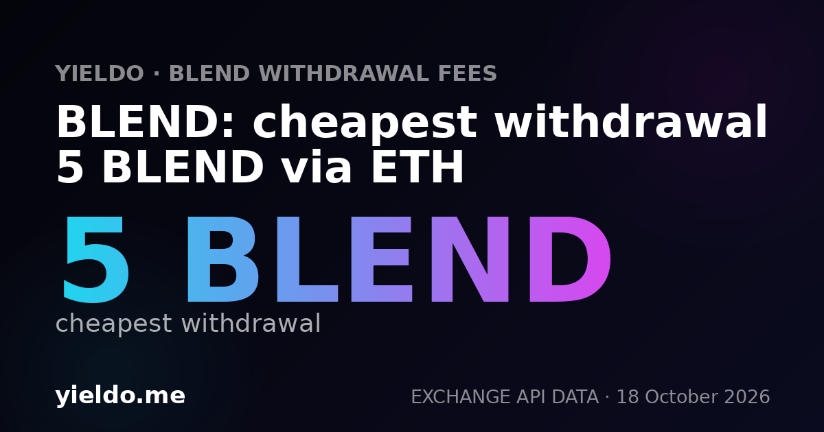 BLEND: cheapest withdrawal 5 BLEND via ETH