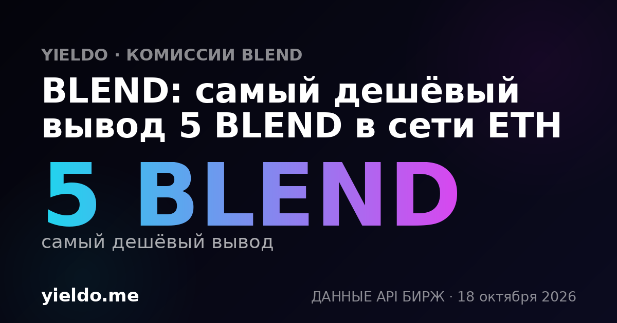 BLEND: самый дешёвый вывод 5 BLEND в сети ETH