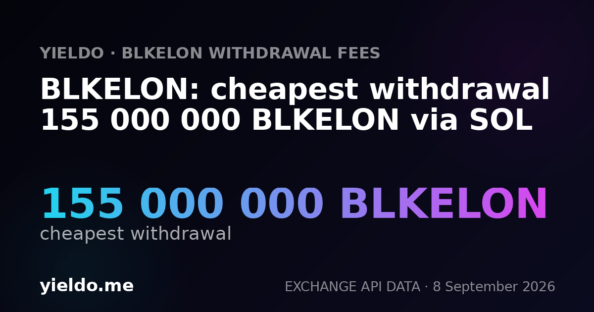 BLKELON: cheapest withdrawal 155 000 000 BLKELON via SOL