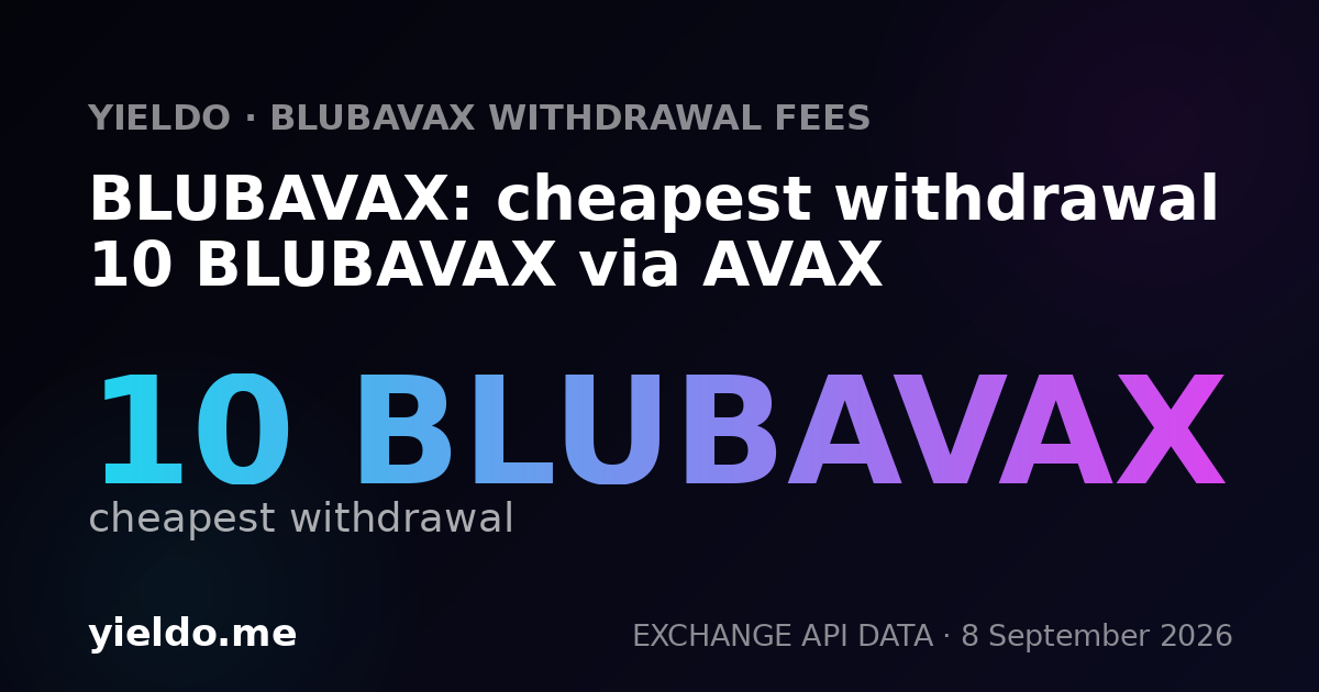 BLUBAVAX: cheapest withdrawal 10 BLUBAVAX via AVAX