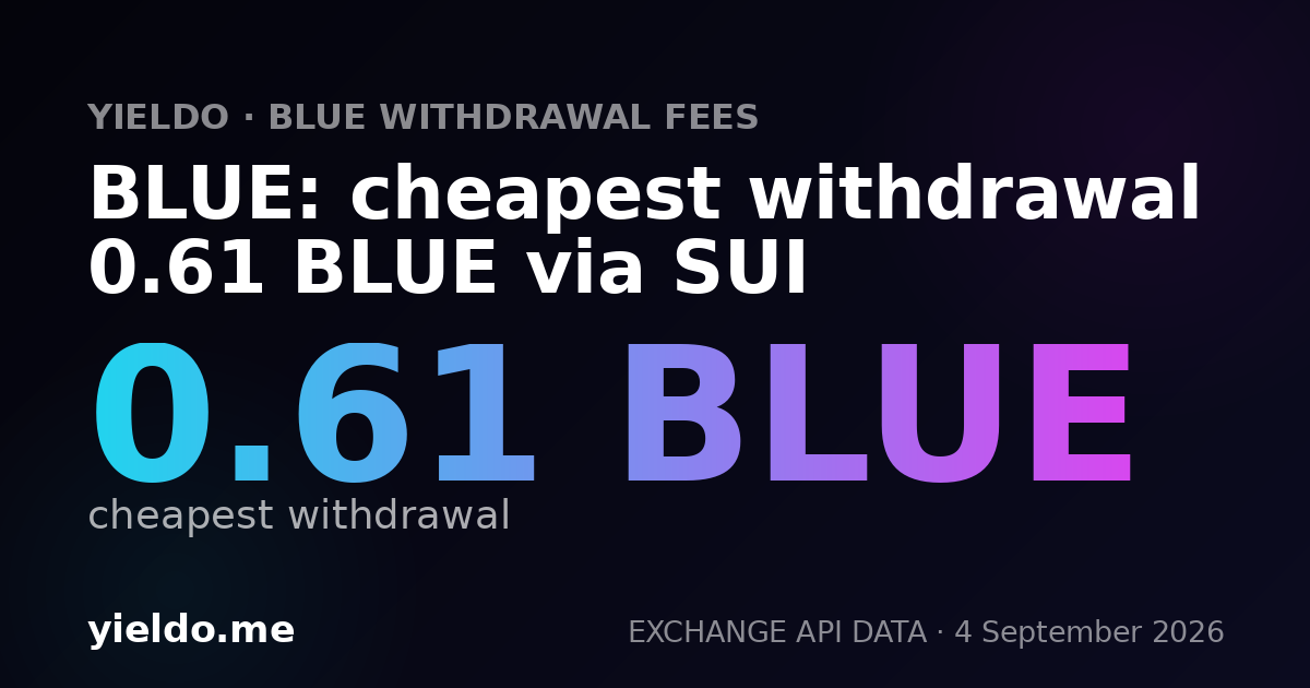 BLUE: cheapest withdrawal 0.61 BLUE via SUI