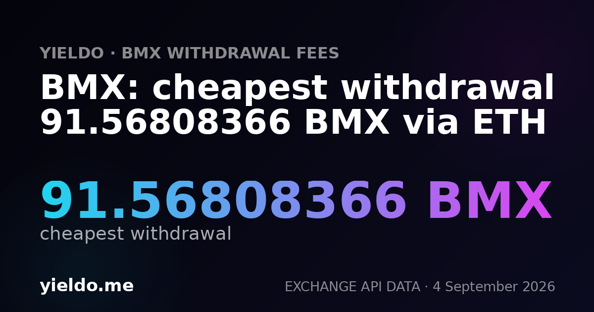 BMX: cheapest withdrawal 91.42322804 BMX via ETH