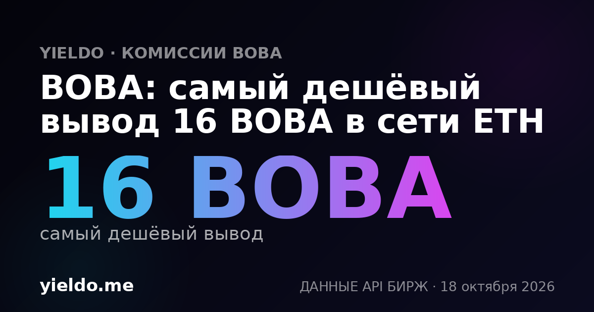 BOBA: самый дешёвый вывод 16 BOBA в сети ETH
