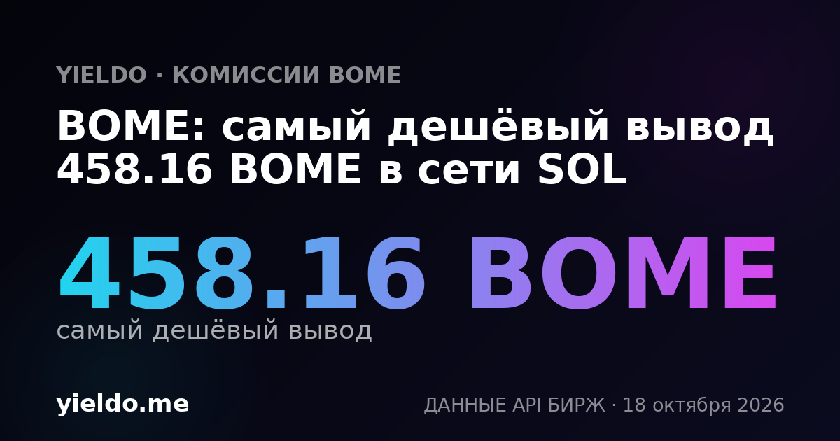 BOME: самый дешёвый вывод 463.05 BOME в сети SOL