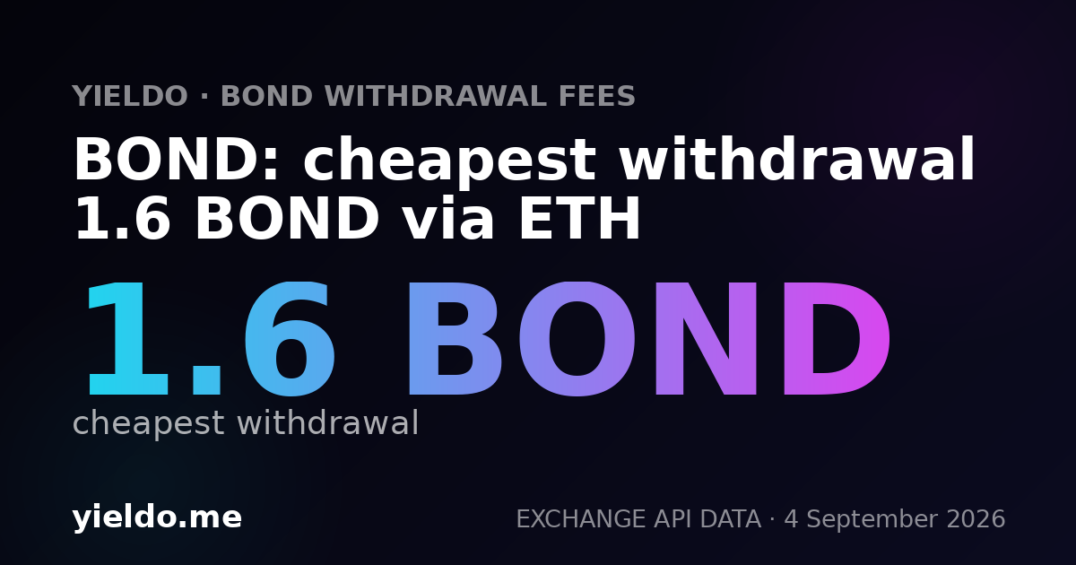 BOND: cheapest withdrawal 1.6 BOND via ETH