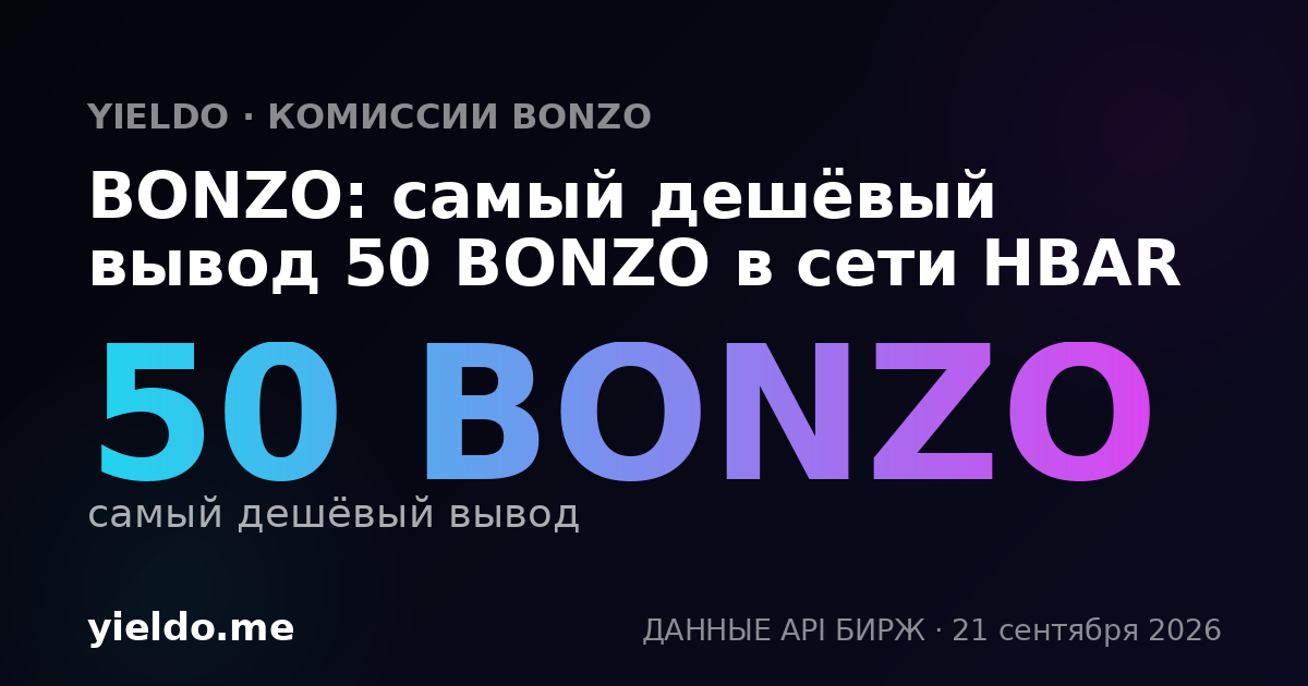 BONZO: самый дешёвый вывод 50 BONZO в сети HBAR