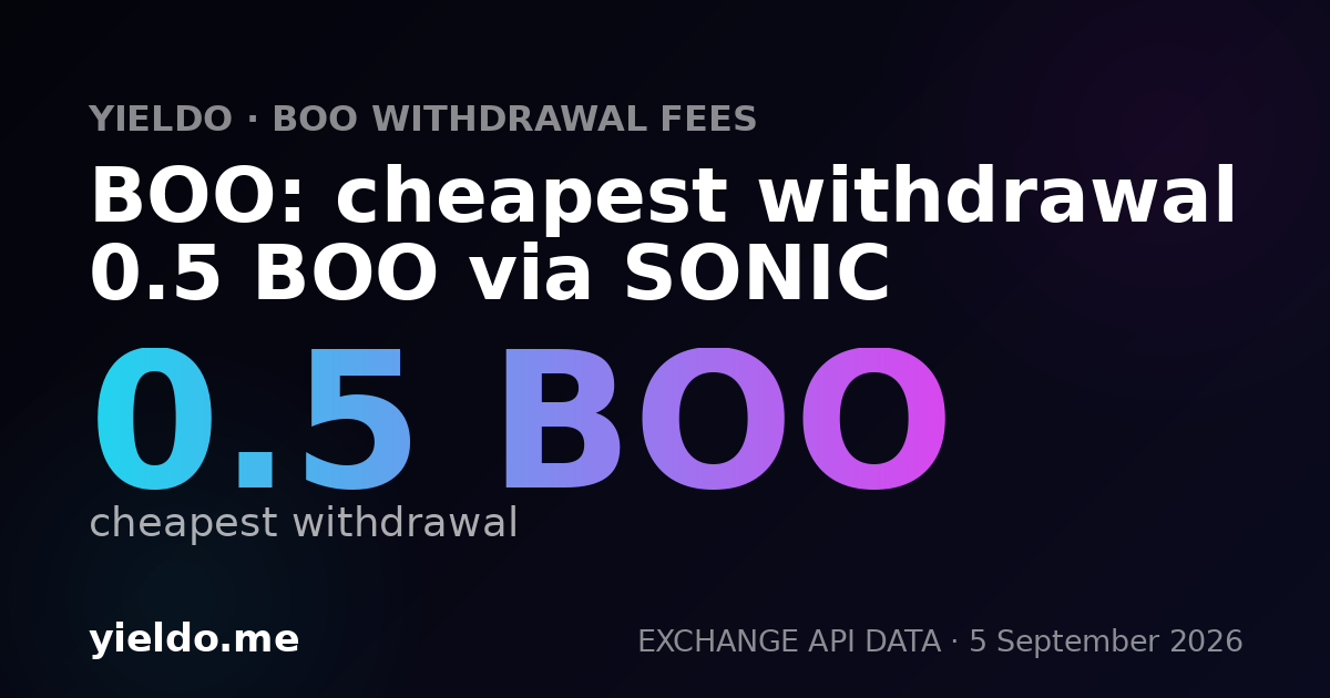 BOO: cheapest withdrawal 0.5 BOO via SONIC