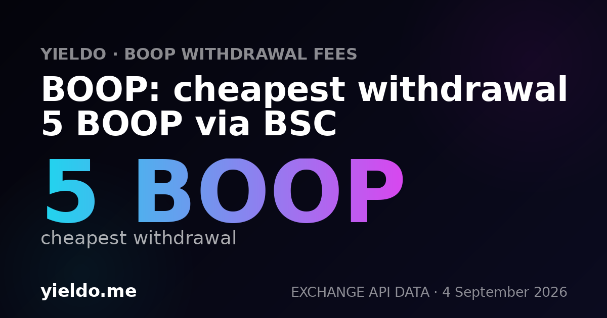 BOOP: cheapest withdrawal 5 BOOP via BSC