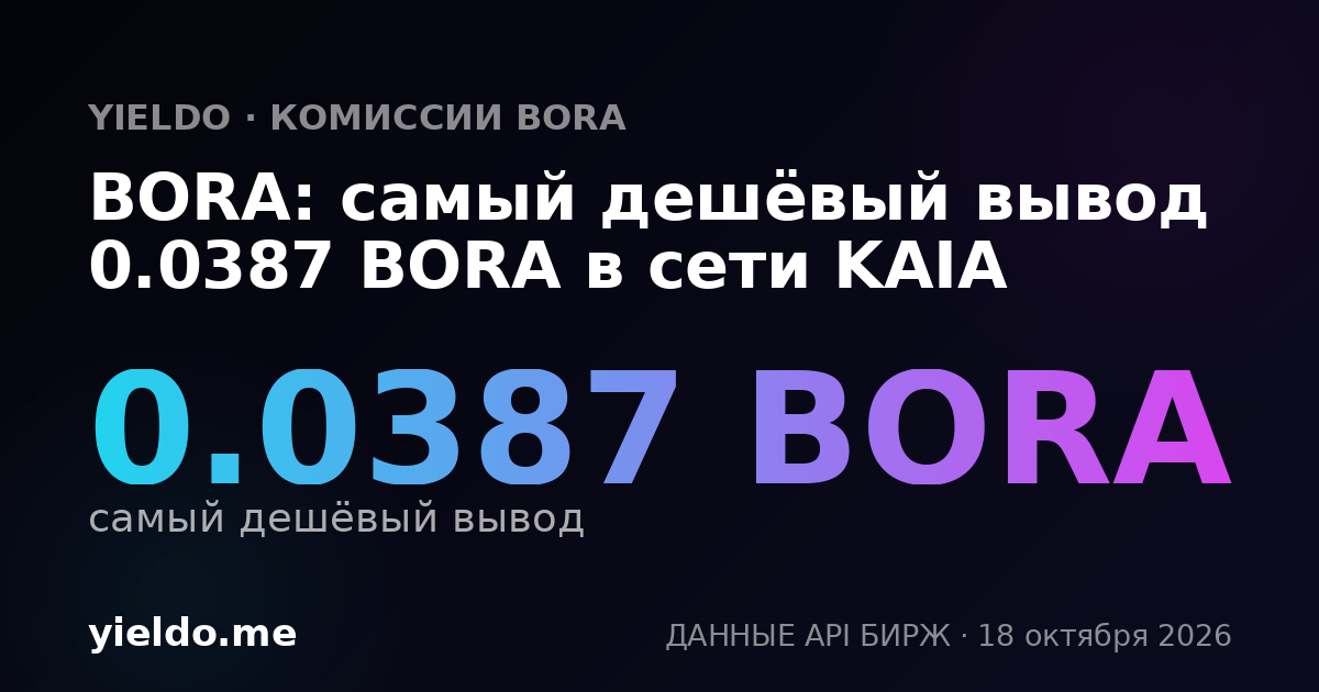 BORA: самый дешёвый вывод 0.0387 BORA в сети KAIA