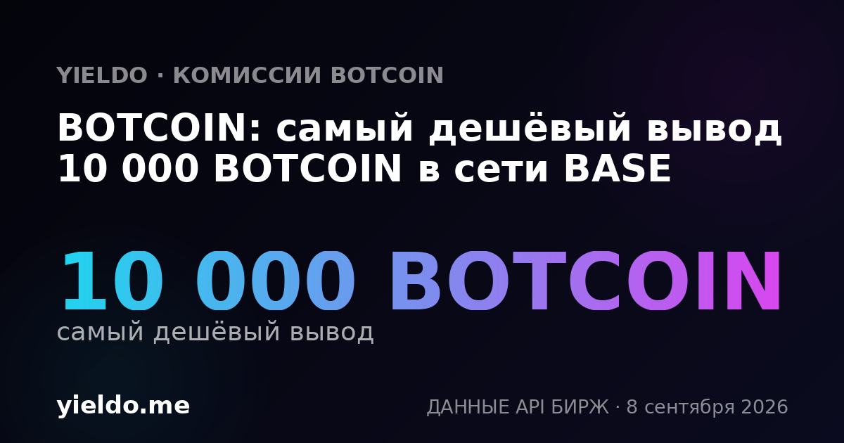 BOTCOIN: самый дешёвый вывод 10 000 BOTCOIN в сети BASE