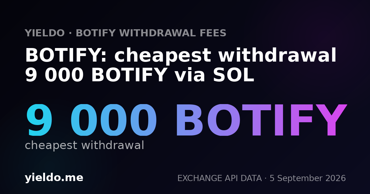 BOTIFY: cheapest withdrawal 9 000 BOTIFY via SOL
