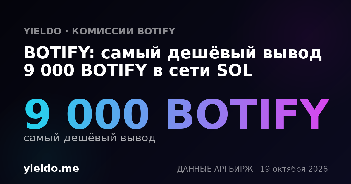 BOTIFY: самый дешёвый вывод 9 000 BOTIFY в сети SOL