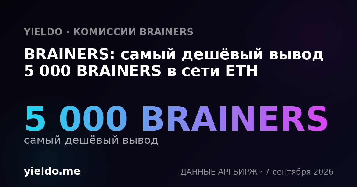 BRAINERS: самый дешёвый вывод 5 000 BRAINERS в сети ETH
