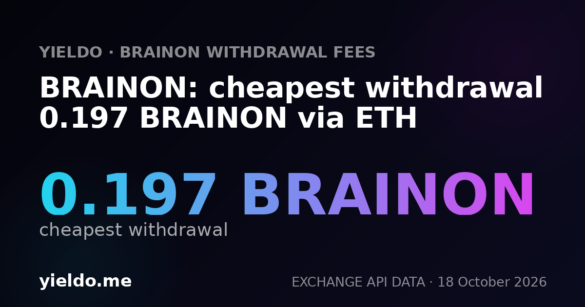 BRAINON: cheapest withdrawal 0.197 BRAINON via ETH