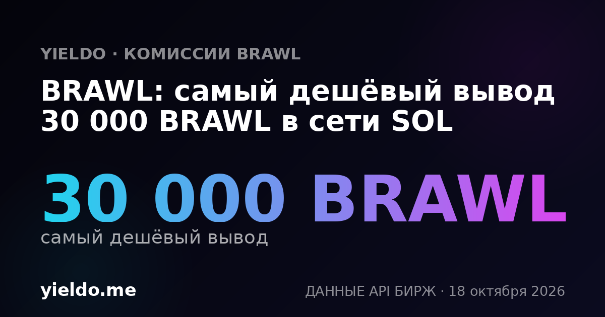 BRAWL: самый дешёвый вывод 30 000 BRAWL в сети SOL