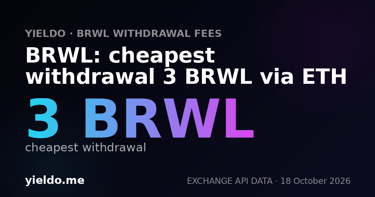 BRWL: cheapest withdrawal 3 BRWL via ETH