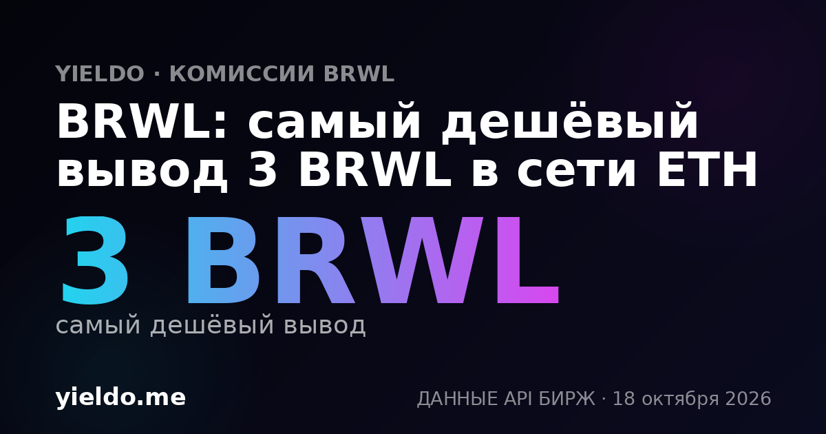 BRWL: самый дешёвый вывод 3 BRWL в сети ETH