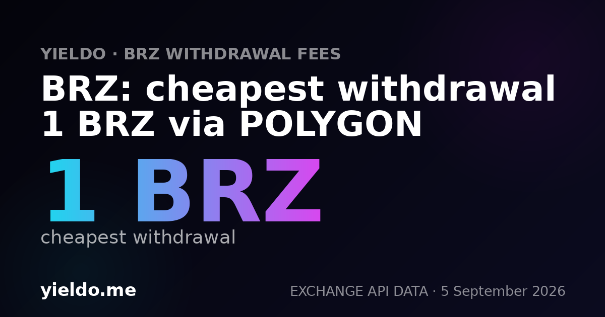 BRZ: cheapest withdrawal 1 BRZ via POLYGON