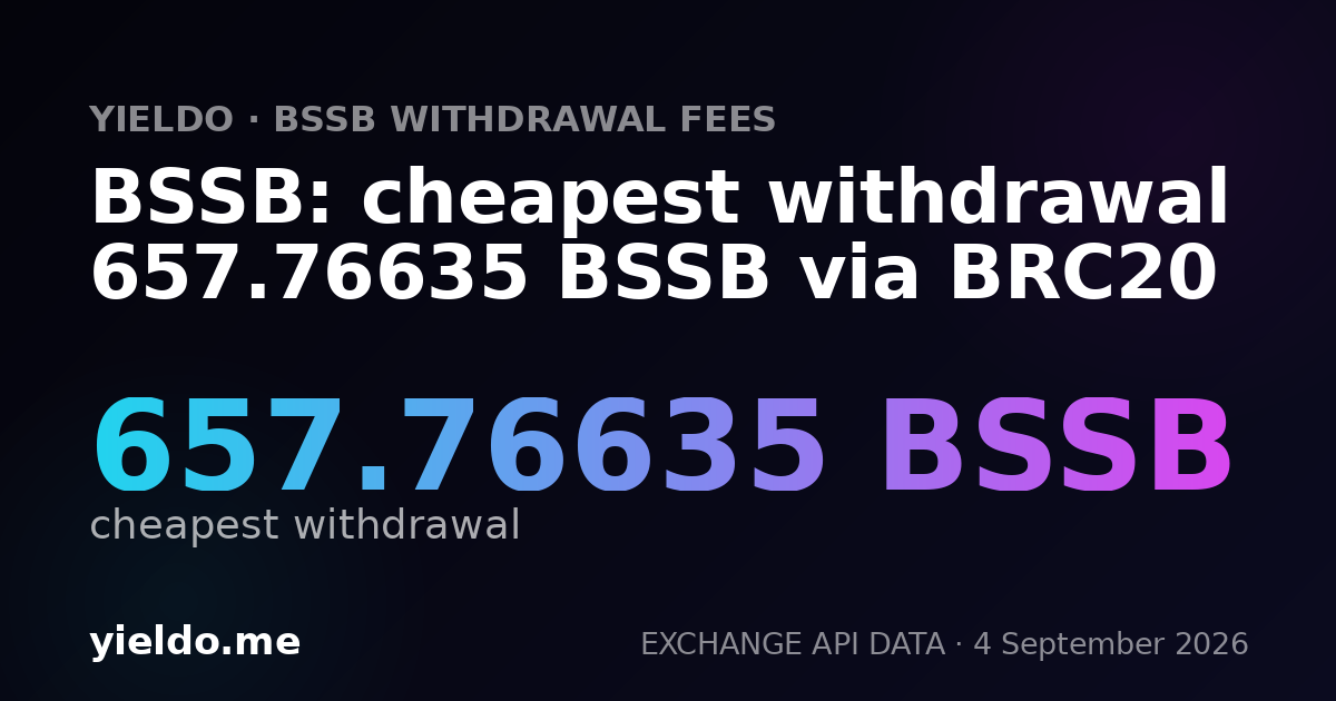 BSSB: cheapest withdrawal 657.76635 BSSB via BRC20