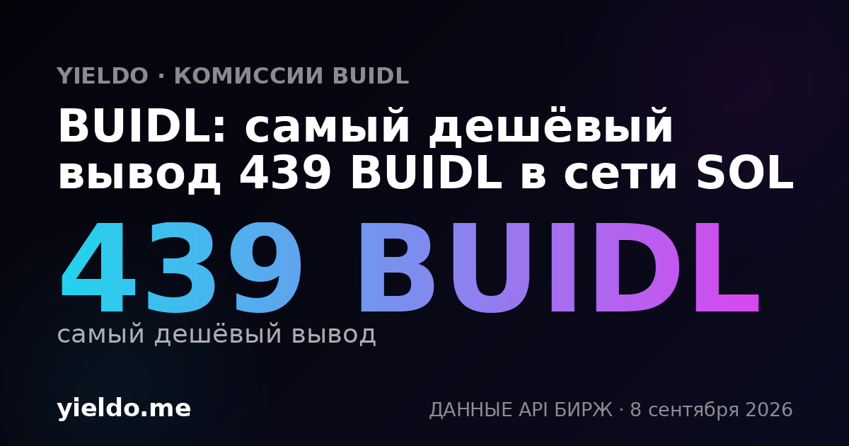 BUIDL: самый дешёвый вывод 439 BUIDL в сети SOL