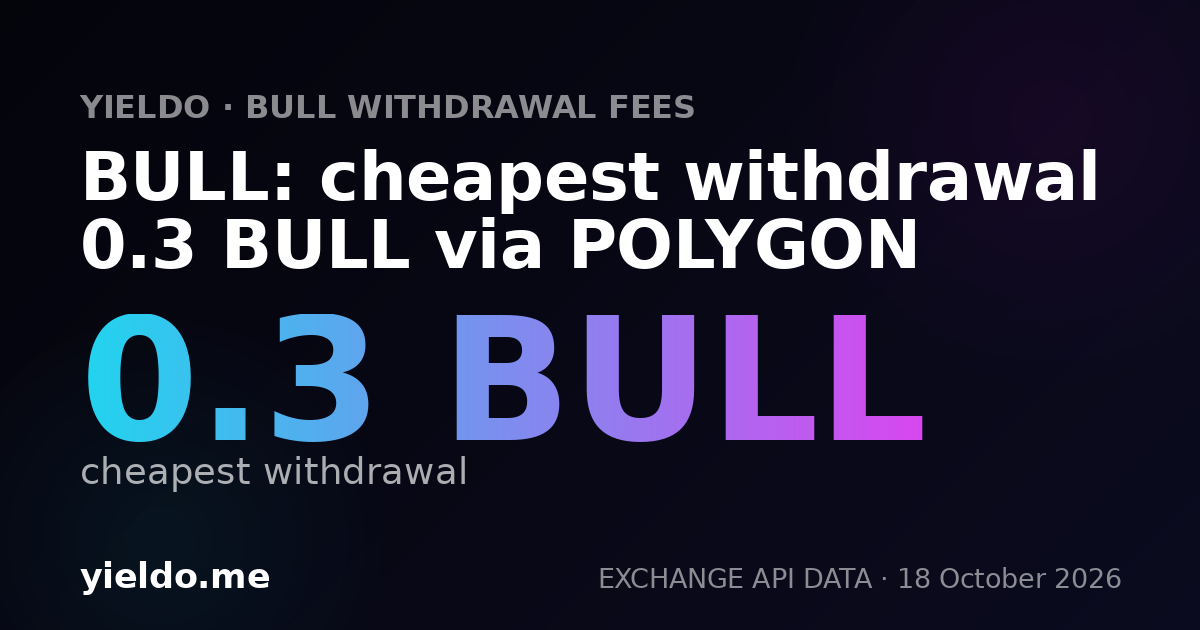 BULL: cheapest withdrawal 0.3 BULL via POLYGON
