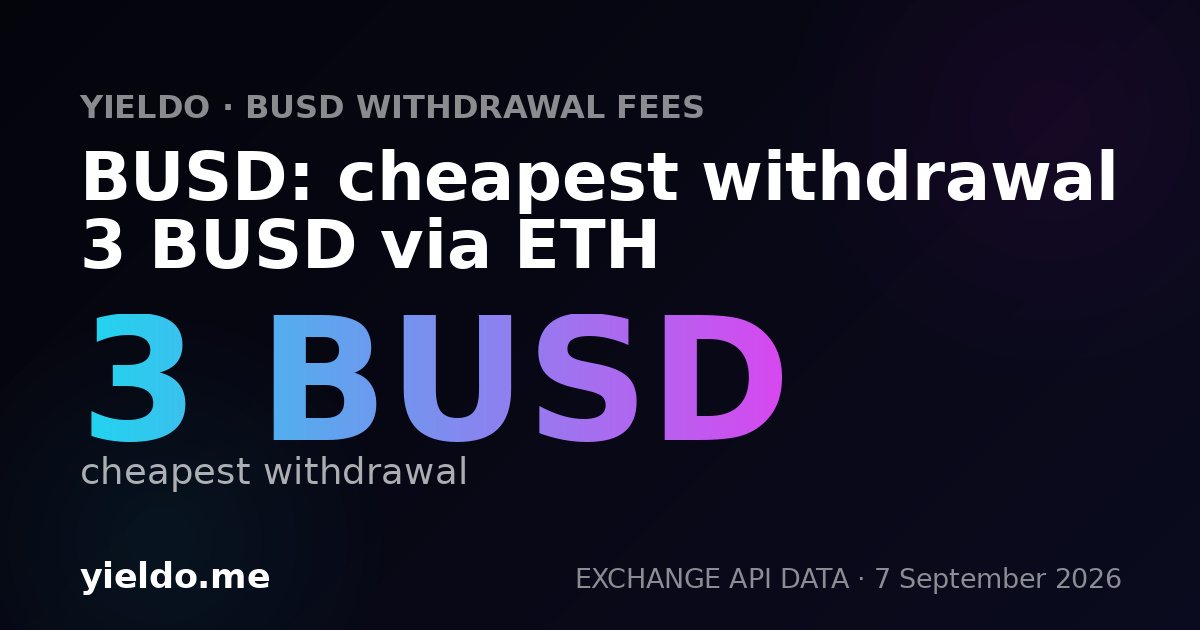BUSD: cheapest withdrawal 3 BUSD via ETH