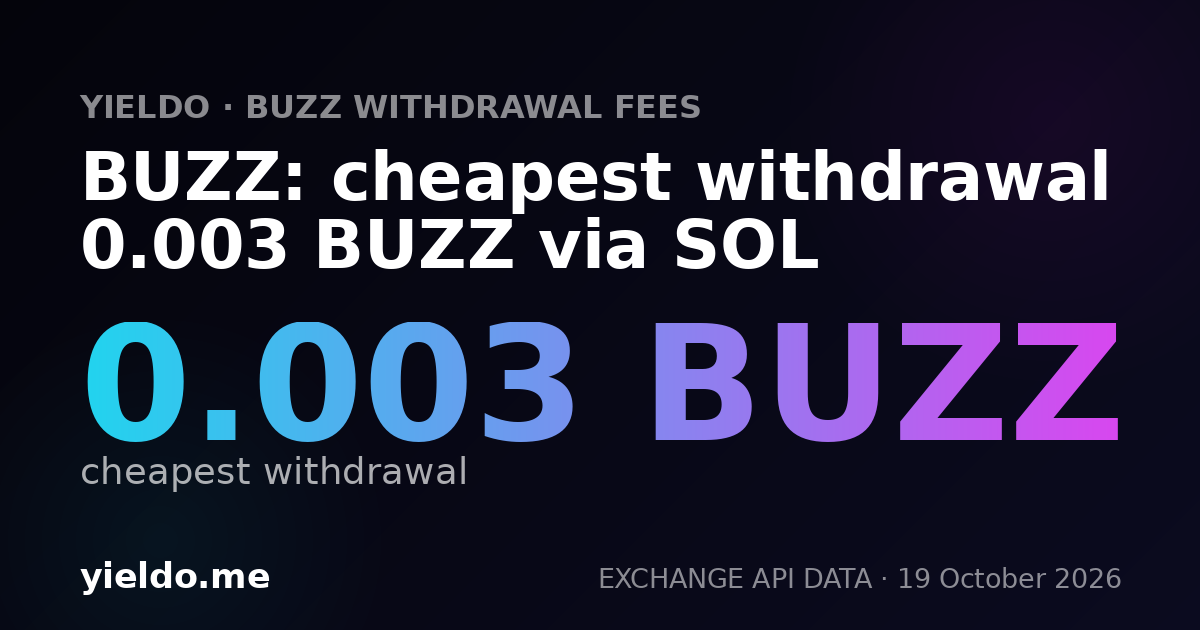 BUZZ: cheapest withdrawal 0.003 BUZZ via SOL