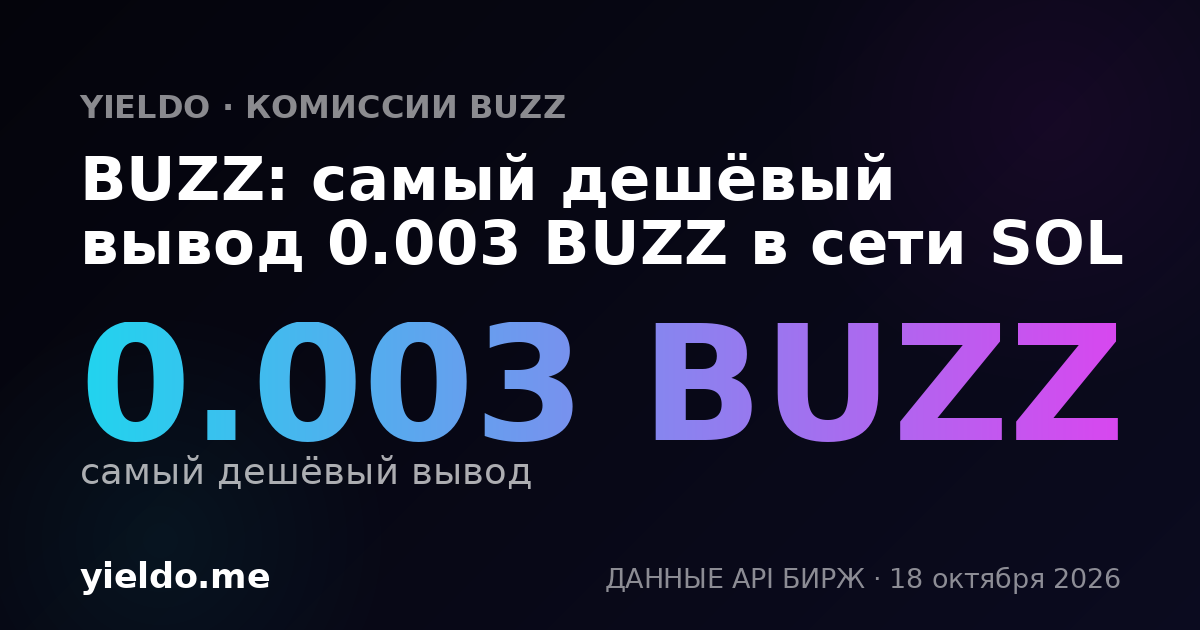 BUZZ: самый дешёвый вывод 0.003 BUZZ в сети SOL