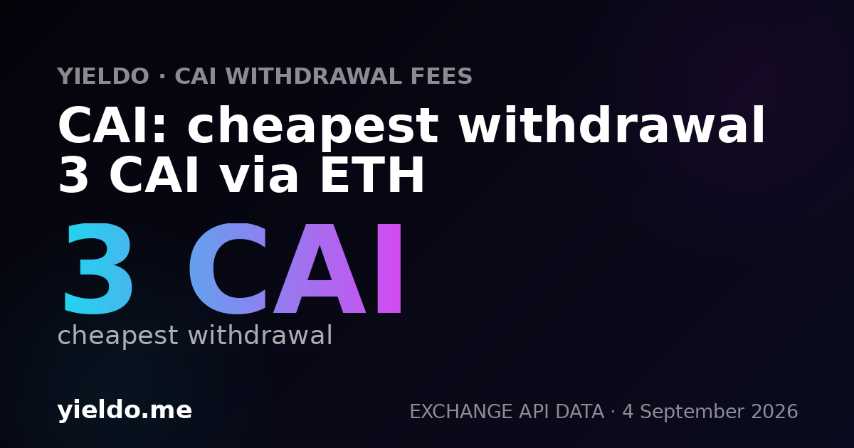 CAI: cheapest withdrawal 3 CAI via ETH