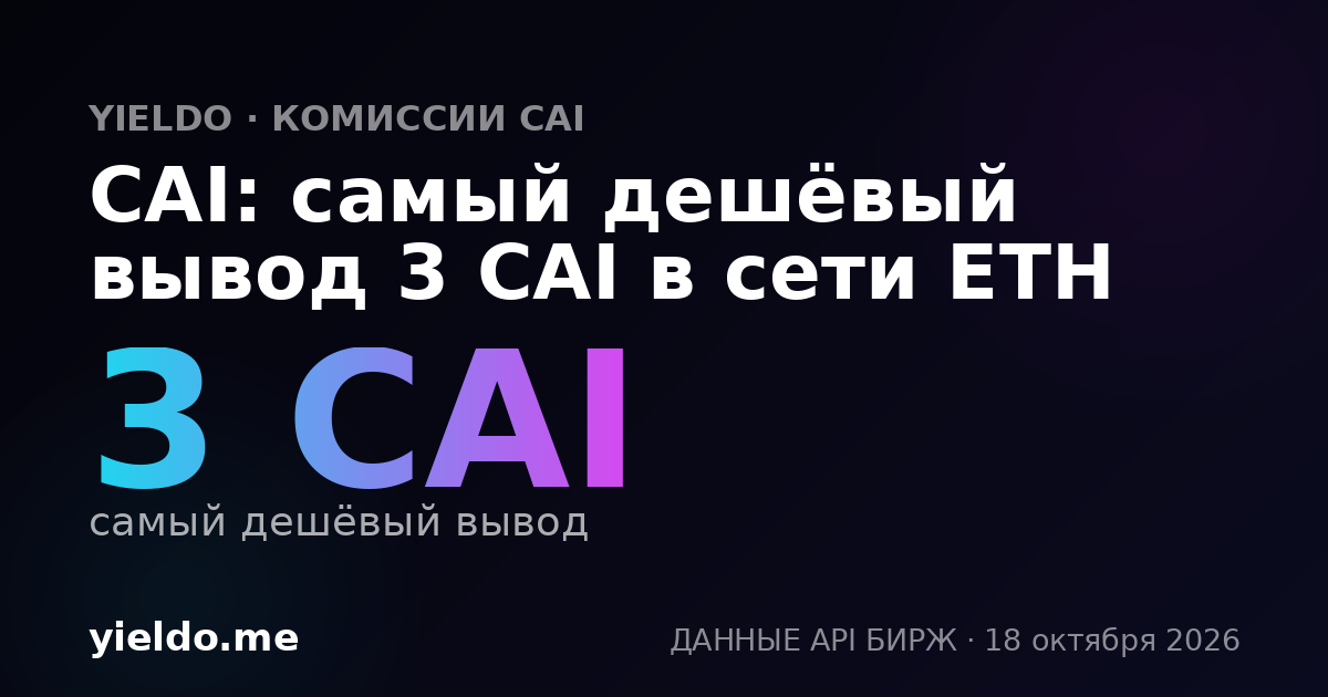 CAI: самый дешёвый вывод 3 CAI в сети ETH
