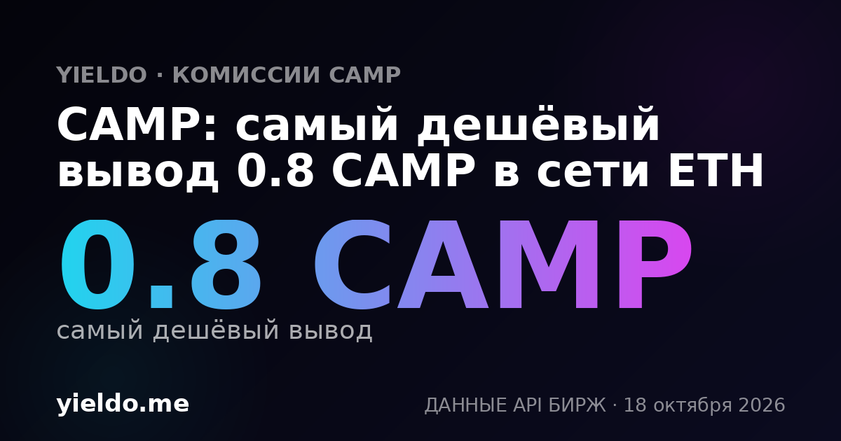 CAMP: самый дешёвый вывод 0.8 CAMP в сети ETH
