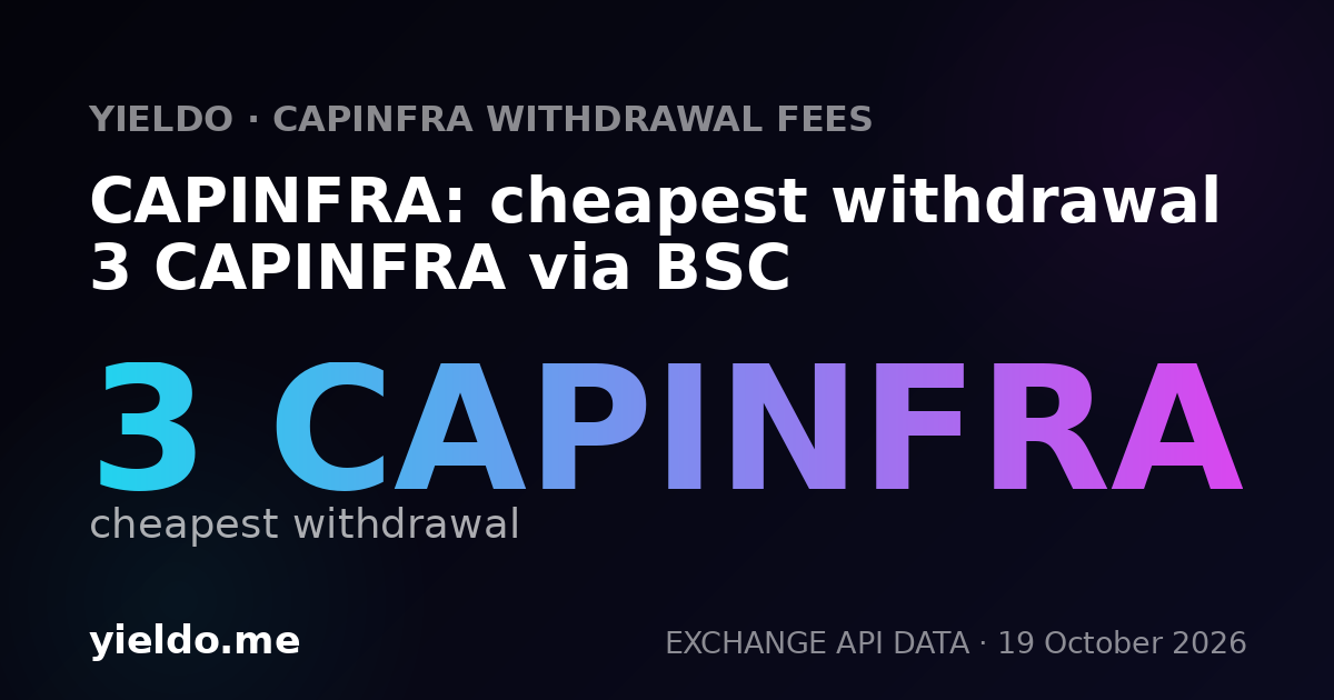 CAPINFRA: cheapest withdrawal 3 CAPINFRA via BSC
