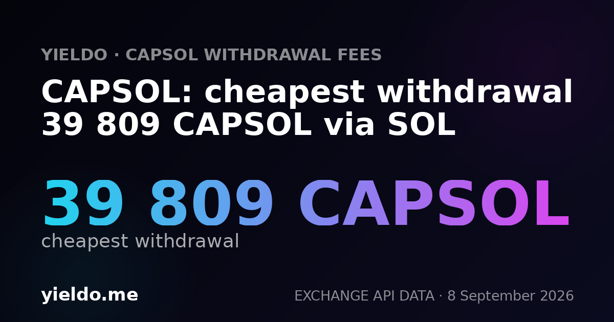 CAPSOL: cheapest withdrawal 39 809 CAPSOL via SOL