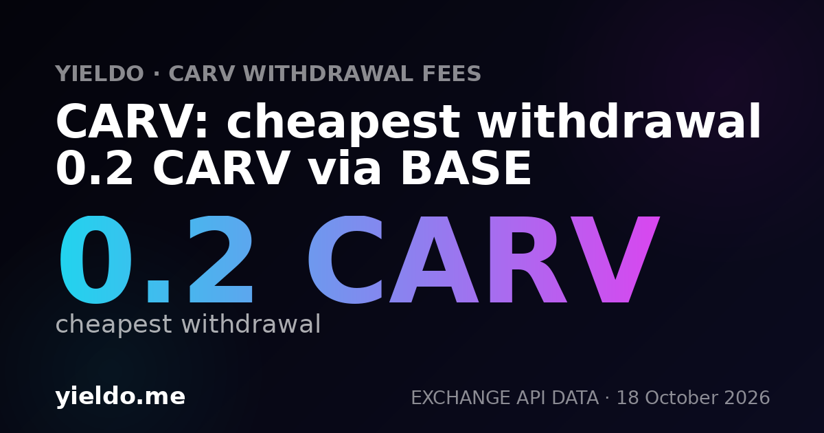 CARV: cheapest withdrawal 0.2 CARV via BASE