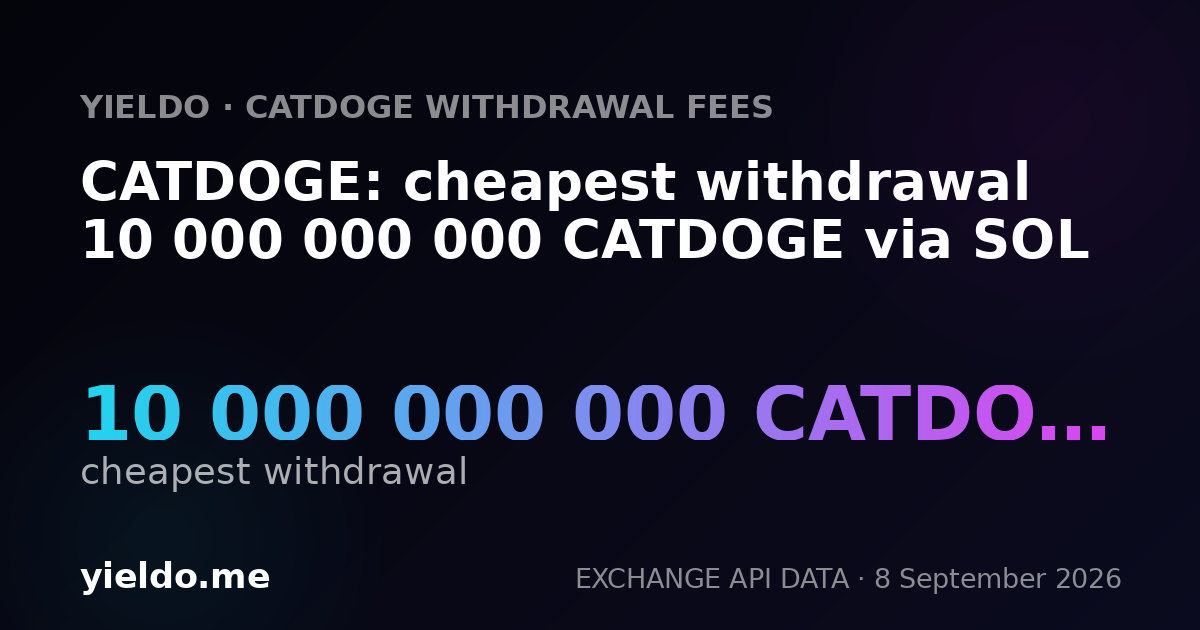 CATDOGE: cheapest withdrawal 10 000 000 000 CATDOGE via SOL