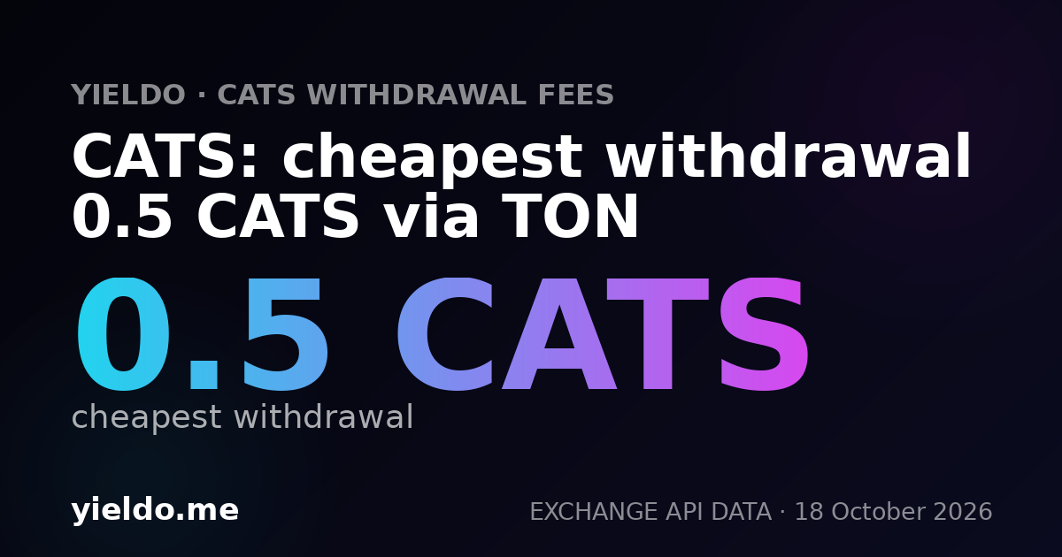 CATS: cheapest withdrawal 0.5 CATS via TON