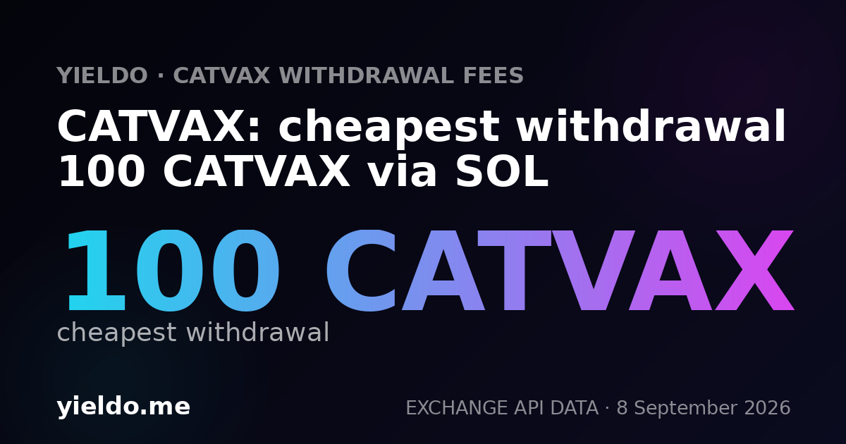 CATVAX: cheapest withdrawal 100 CATVAX via SOL