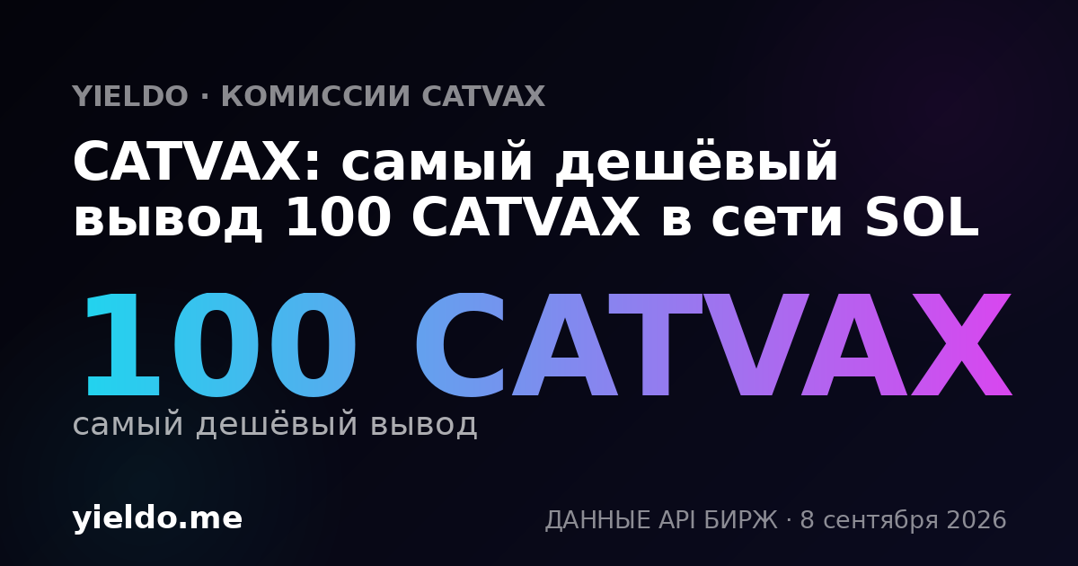 CATVAX: самый дешёвый вывод 100 CATVAX в сети SOL