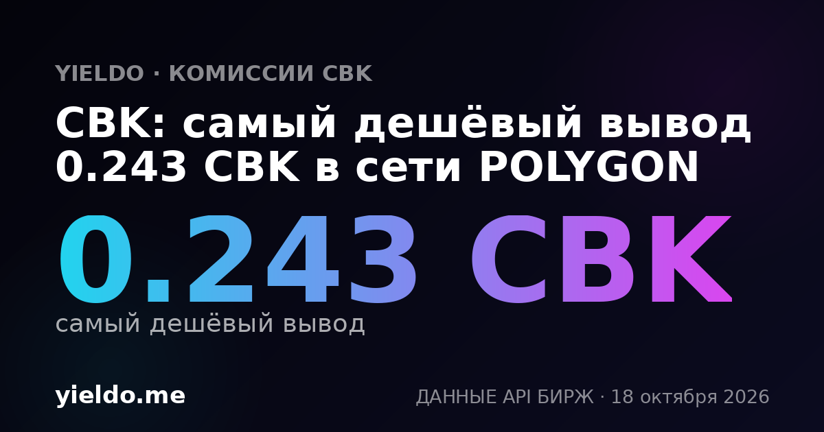 CBK: самый дешёвый вывод 0.243 CBK в сети POLYGON