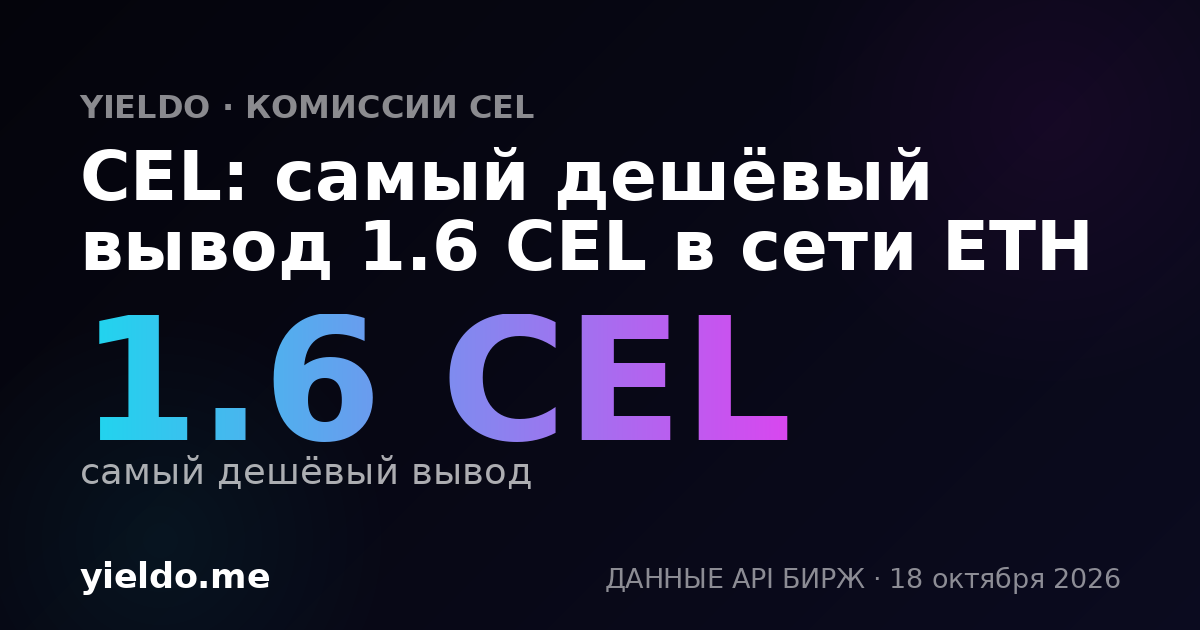 CEL: самый дешёвый вывод 1.6 CEL в сети ETH