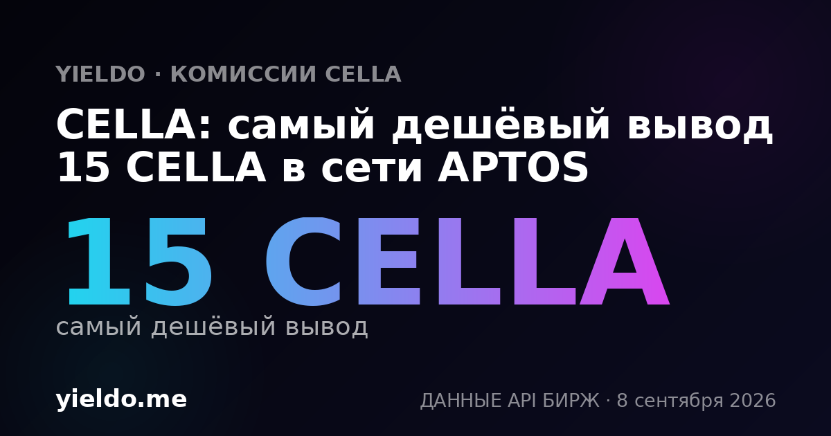 CELLA: самый дешёвый вывод 15 CELLA в сети APTOS