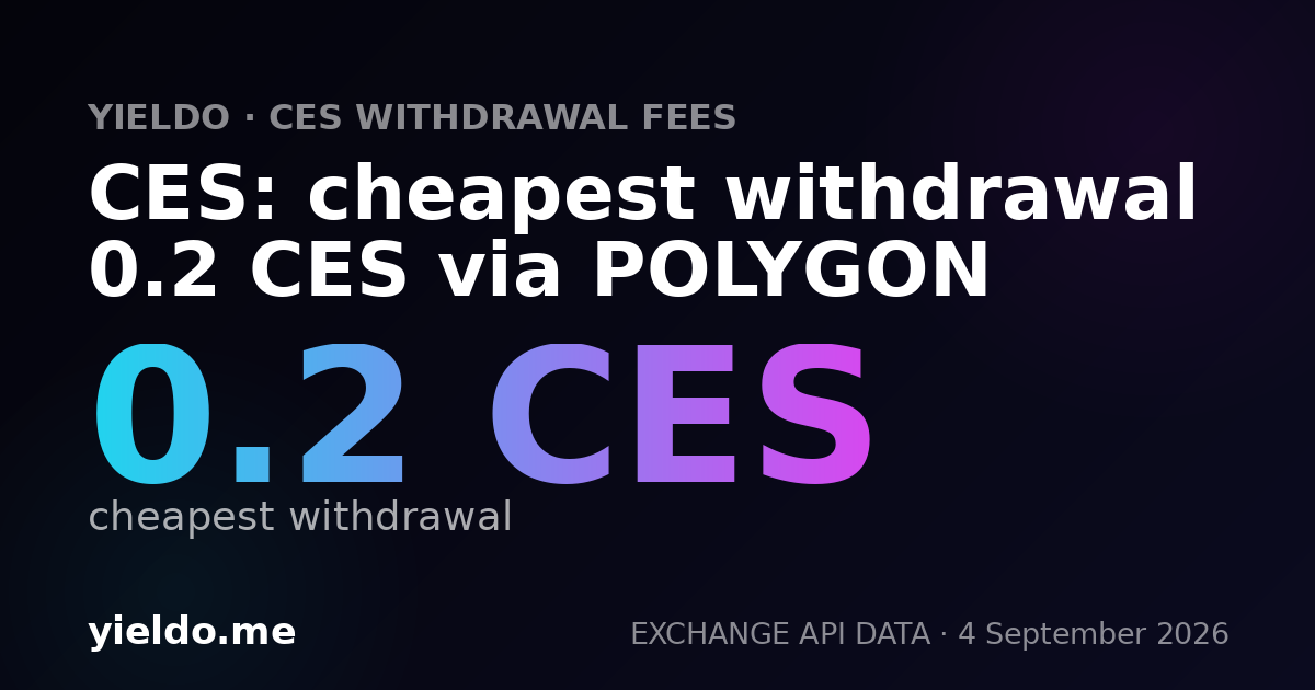 CES: cheapest withdrawal 0.2 CES via POLYGON