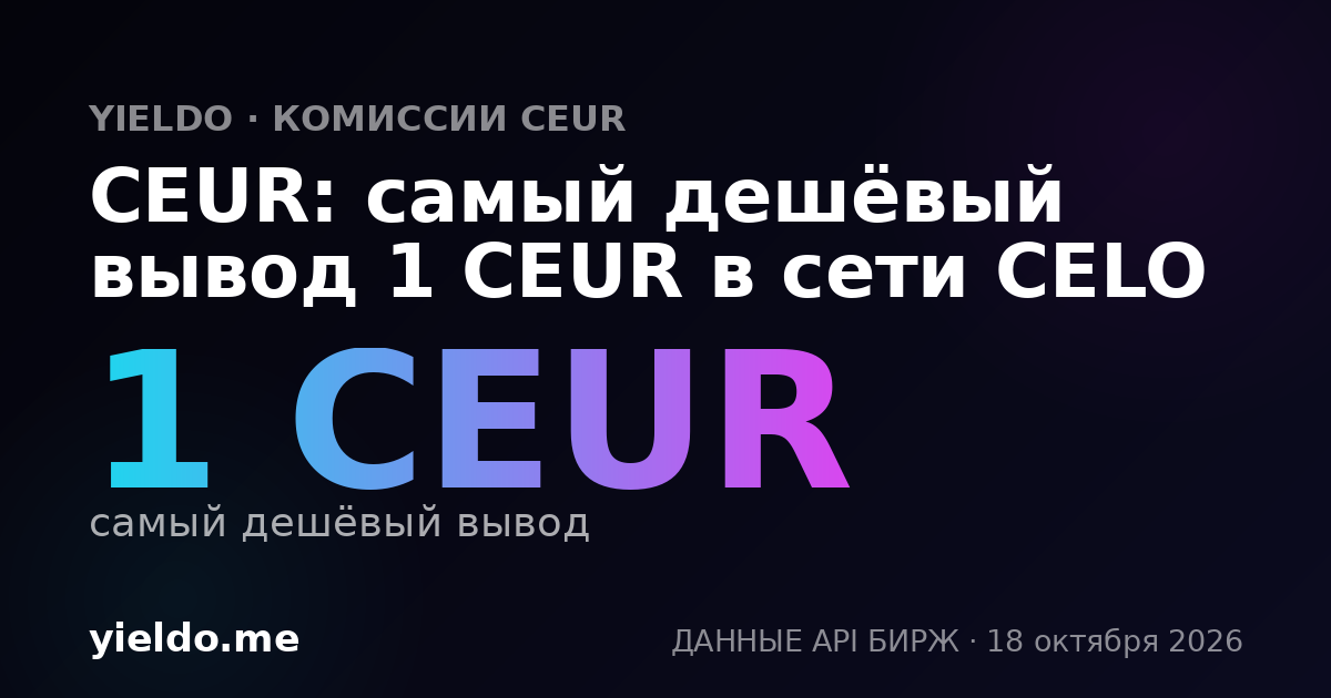 CEUR: самый дешёвый вывод 1 CEUR в сети CELO