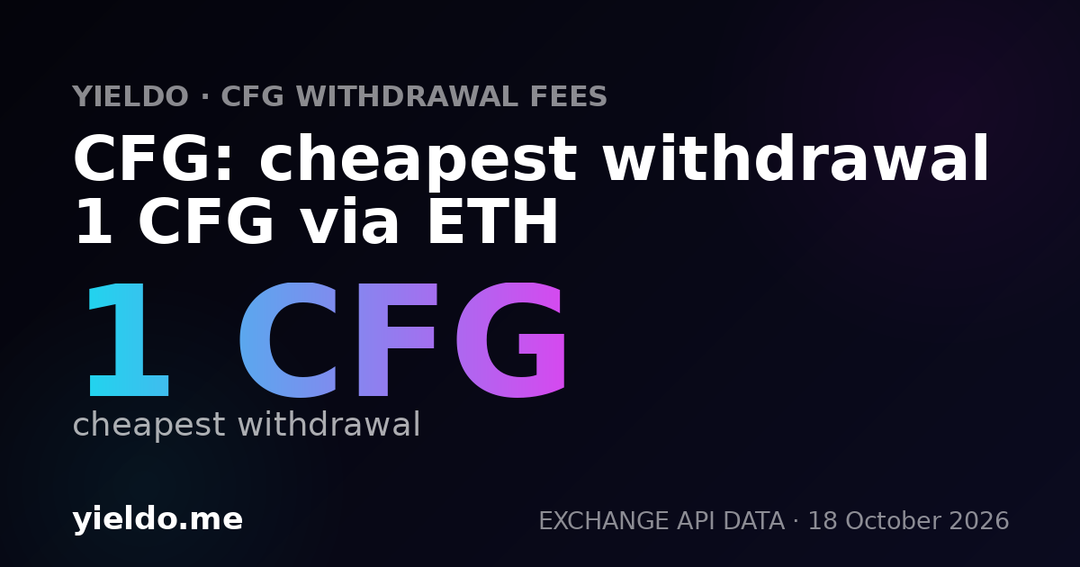 CFG: cheapest withdrawal 1 CFG via ETH