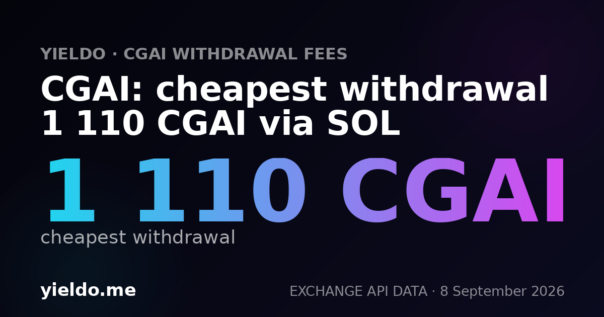 CGAI: cheapest withdrawal 1 110 CGAI via SOL